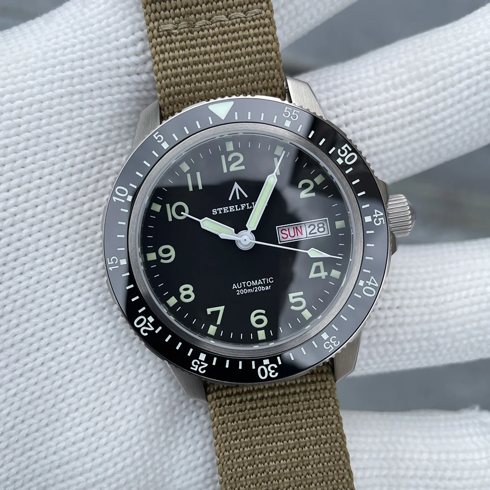 

SF787 STEELFLIER Luxury Mechanical Dive Wristwatch NH36 Movement Luminous Ceramic Bezel Sapphire Crystal 200M Waterproof Watches