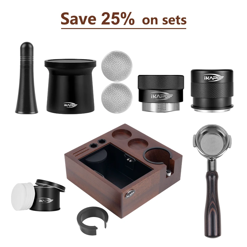 

IKAPE Coffee Tool Set with V2 Knock Box and Bottomless Portafilter, 9-Piece Suit, Espresso Tools Set, Premium Gifts for Baristas