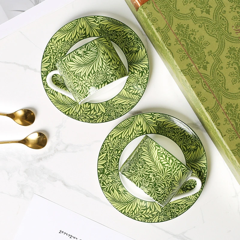 مصنع مطبوعة العظام الصين العتيقة فنجان القهوة مجموعة السيراميك كوب شاي بعد الظهر تصميم تحسس زوجين كوب المياه تذكارية القدح دعوى