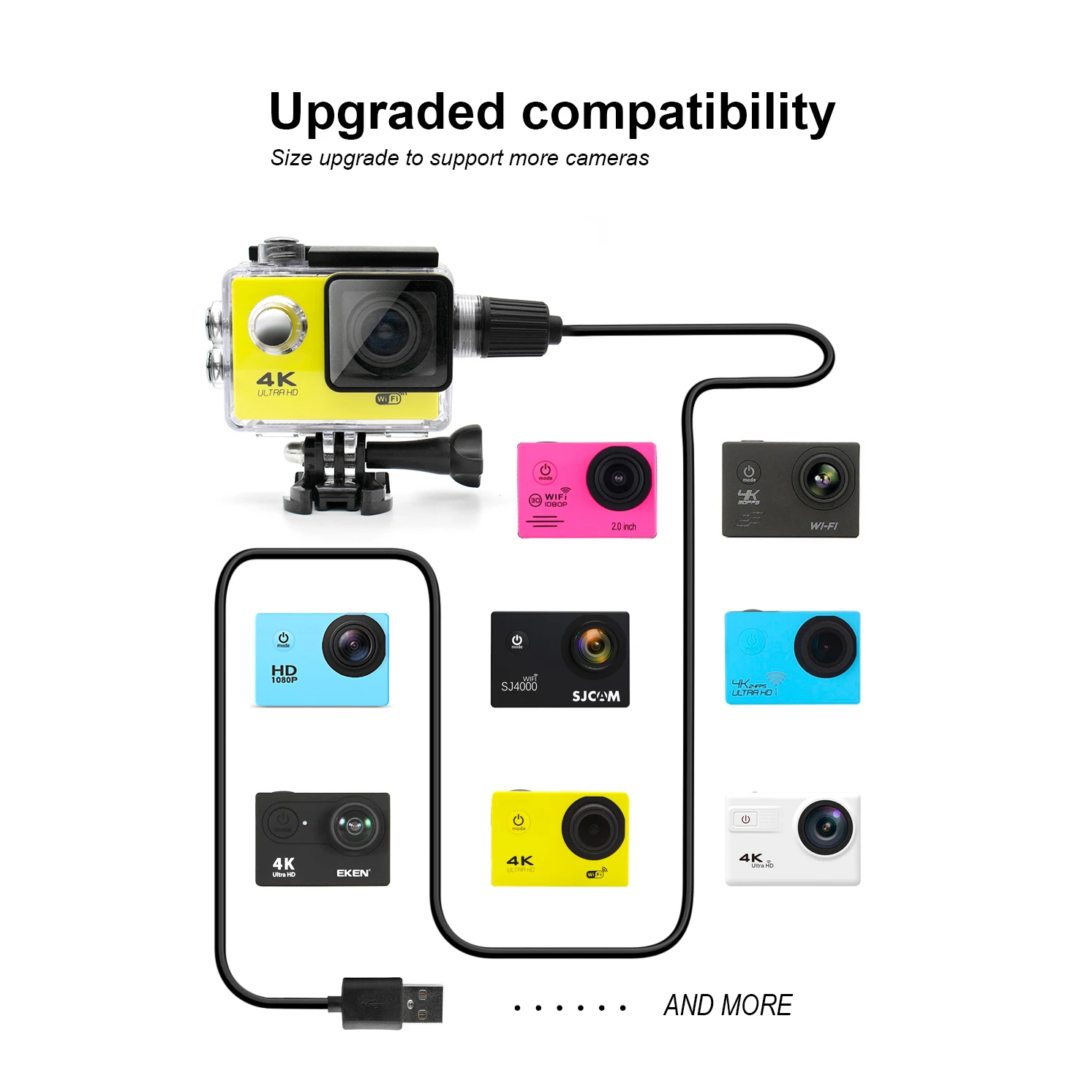 sj4000 case Action Camera USB Charging case Sport Camera Waterproof case Accessories with Charging Cable for sj4000 sj7000