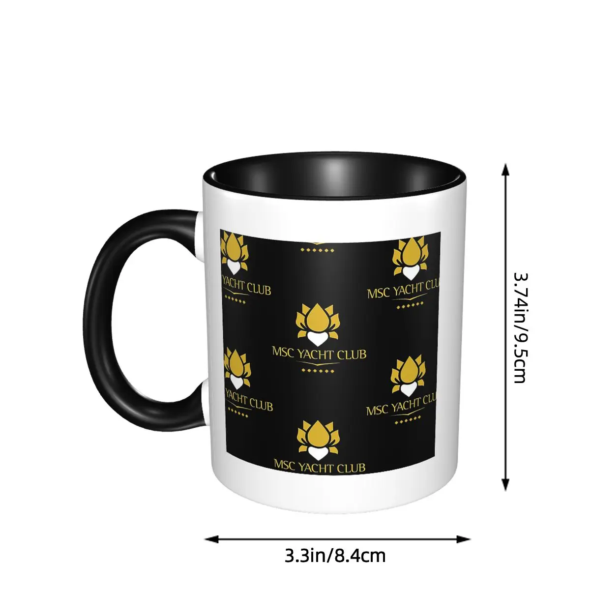 MSC Yacht Club Logo Design Cap Mug مضحك أكواب القهوة السيراميك أكواب الشاي كوب حليب درينكوير هدايا للأصدقاء #2