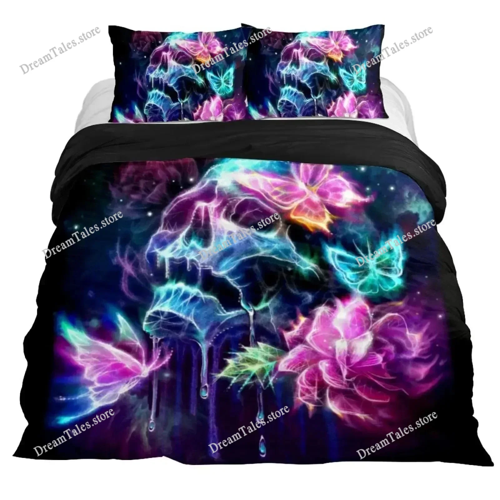 

Lucifer Morningstar Satanic Duvet Cover Set Satanic Bedding Set Full Size Queen Size,gothic Skull Bedspreads Comforter Cover Set
