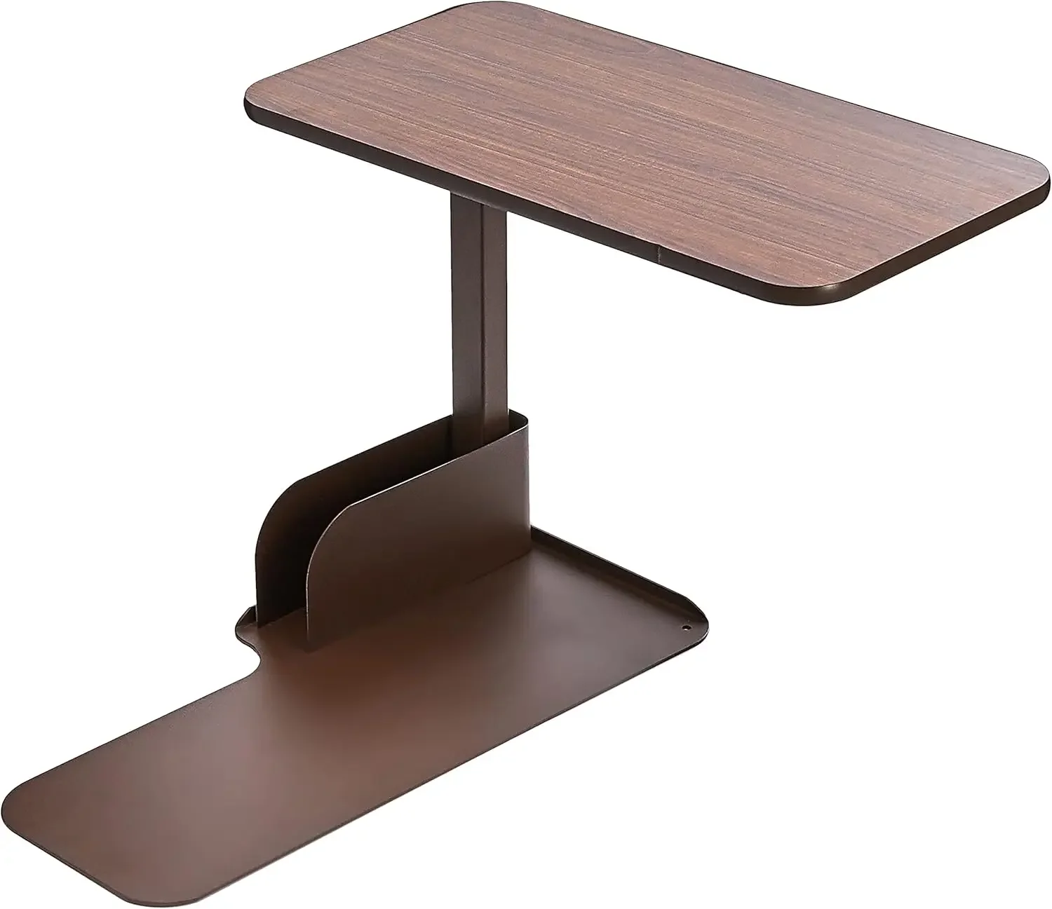 13085LN Left Side Seat Lift Chair Overbed Table, Walnut