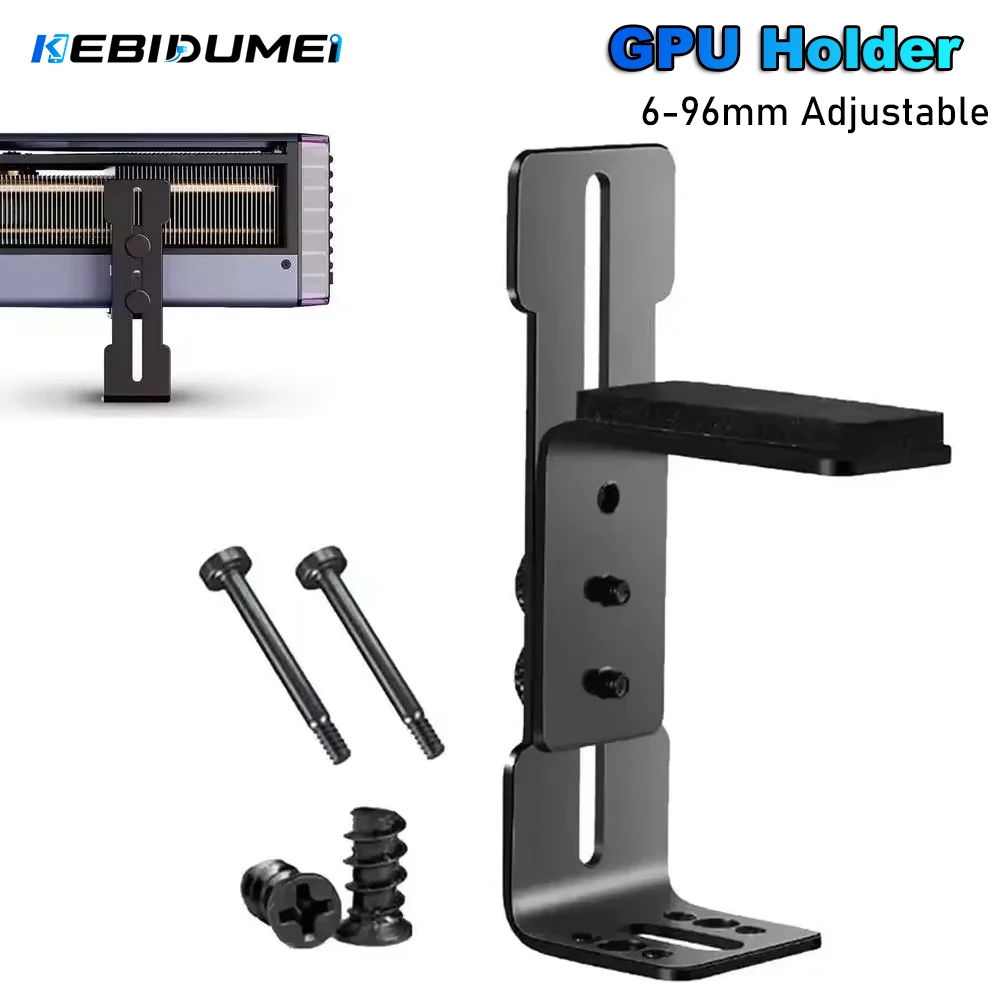 KEBIDUMEI Computer Graphics Card Holder Chassis Fan Support Fixed Metal Bracket 6-96mm Adjustable GPU Holder for RTX 4090 4080