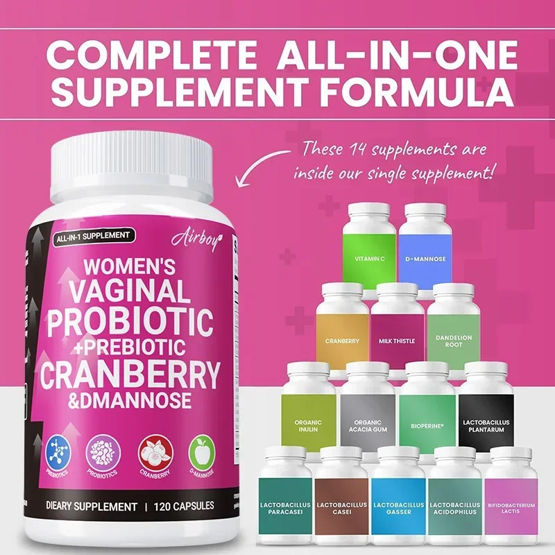 Suplementos femininos - promove a saúde do trato urinário, reduz coceira e ressecidade, suporte vaginal