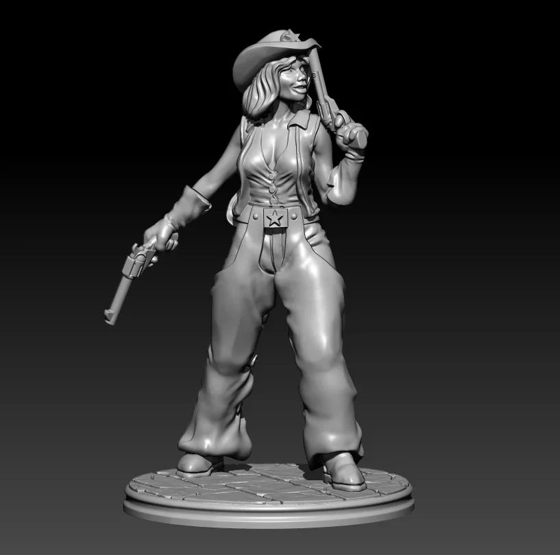 1/24 1/18 Resin Model Kits Cowboy Female Shooter  Sculpture Figurine Unpainted No Color RW-736