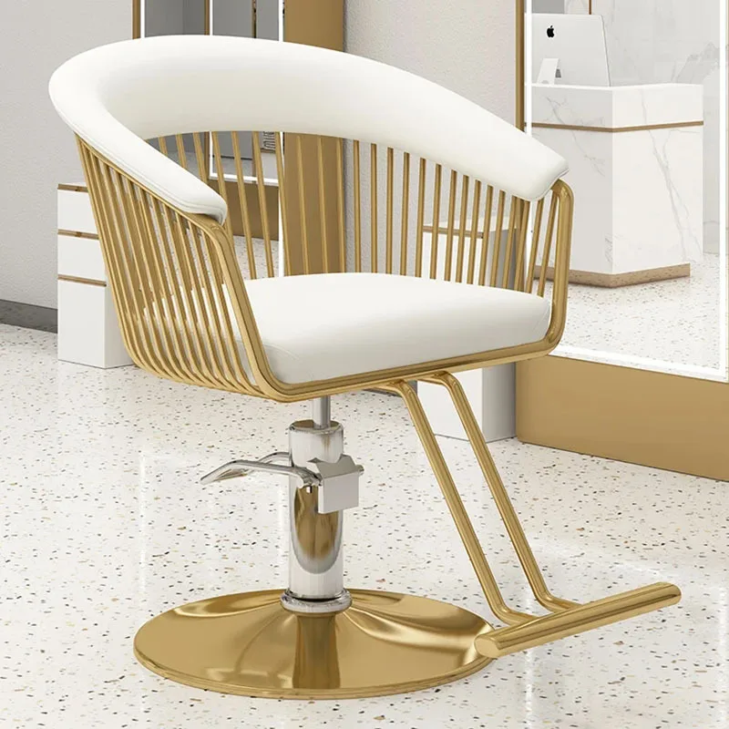 Barbershop Salon Barber Chair Luxury Comfort Gold Swivel Design Barber Chair Beauty Hairdressing Cadeira De Barbeiro Furniture