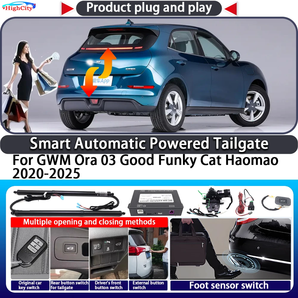 

For GWM Ora 03 Good Funky Cat Haomao 2020-2025 Smart Automatic Powered Tailgate Key Control Lift Close Electric Power Tailgate