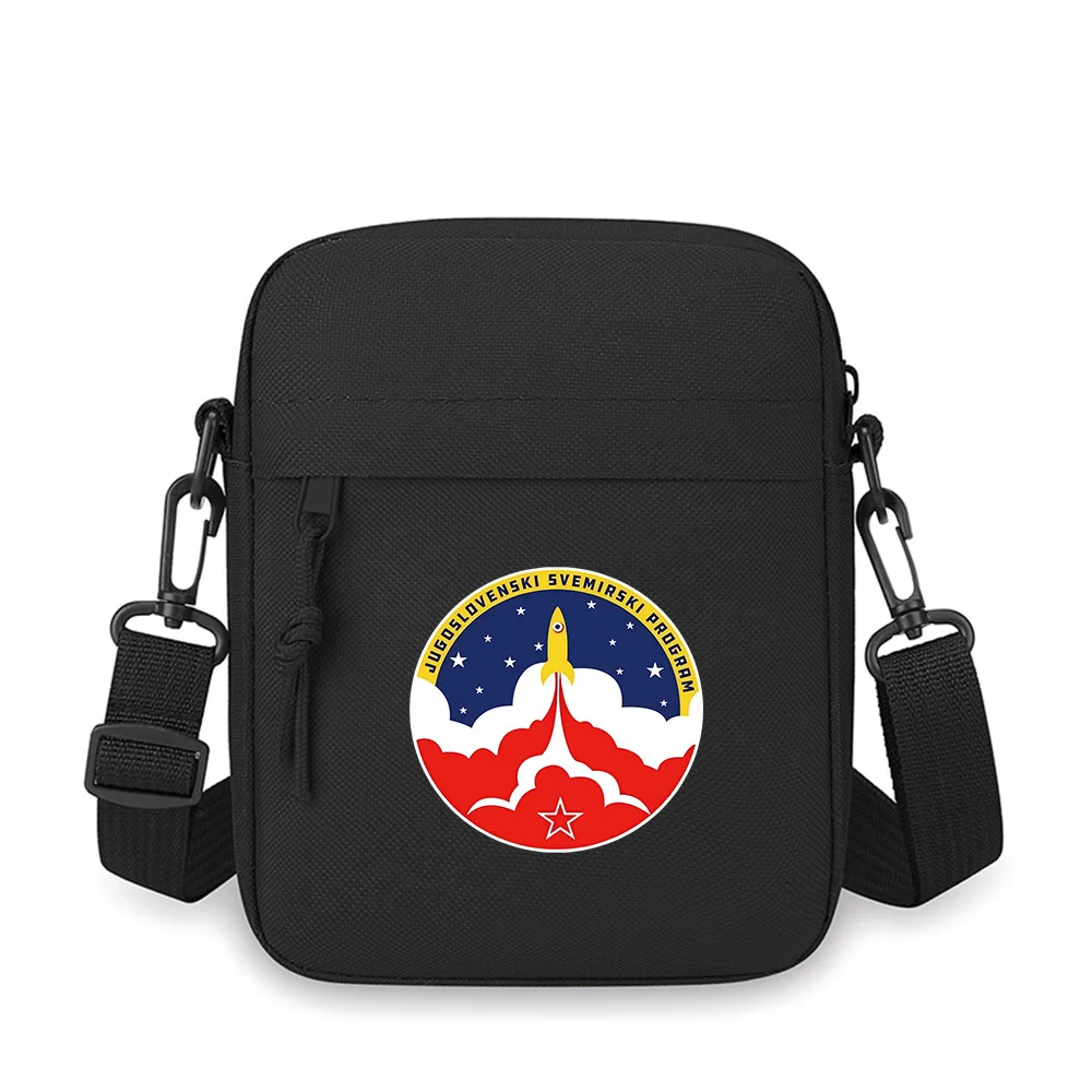 

Rocket rising stars,cloud smoke,space logo Men Crossbody Bag Single Shoulder Women Cartoon Anime Film Printing Design Unisex