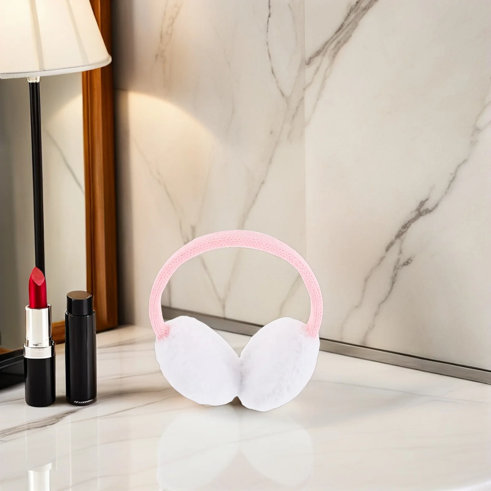 أغطية أذن دافئة للنساء أغطية أذن فروي في عصابة رأس ناعمة وخفيفة الوزن باللون الوردي اللطيف للطقس البارد - غطاء للأذنين أنيق