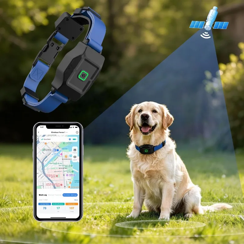 Dog Wireless Electric Fence Training System Training Collar with Remote Polygon Geo Fence Smart GPS Wireless Fence with Free APP