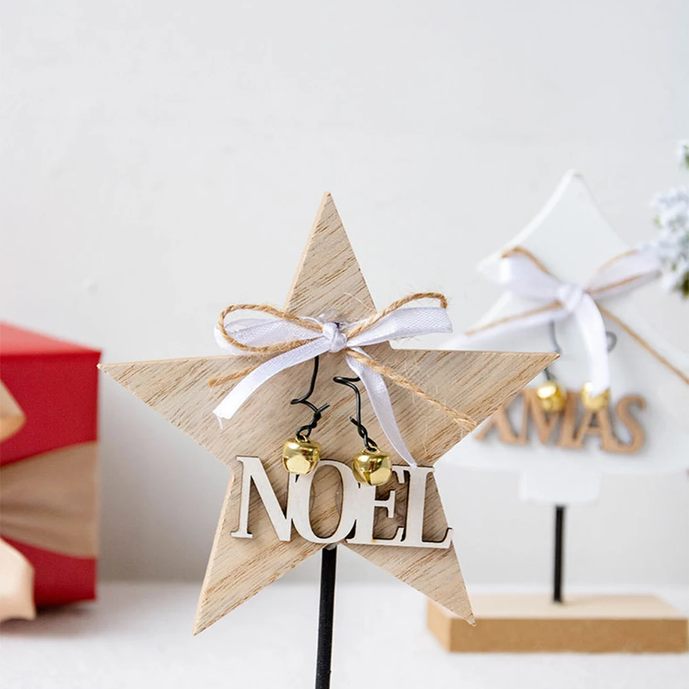 

Desktop Wooden Christmas Ornament Home Cafe Shop Restaurant Party Decoration Crafts Gift Family Friends (Star Style)