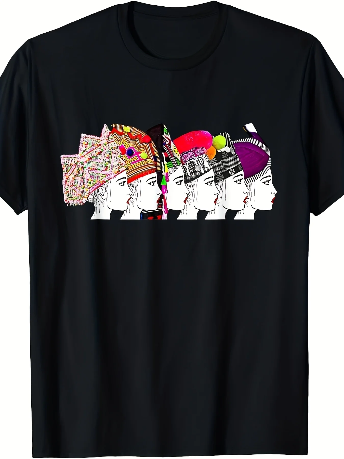 Hmong 6 Sisters Forever TShirtSame Style for Men and Unisex 2025 Summer Shortsleeved Printed Tshirt Pure Retro Casual Short-sleeved T-shirt with a Round Neck and Printed Pattern Suitable for Daily Commuting and Outdoor Activities Machine Washable