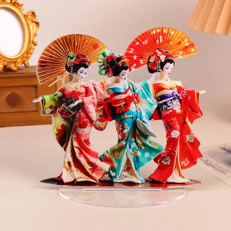 ⑧ Traditional Japanese Geisha Lightweight Acrylic Statue Office Ornament Or Japanese Themed Party Decoration