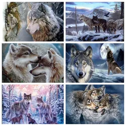 5D DIY Diamond Painting Wolf Cross Stitch Kit Mosaic Diamond Embroidery Rose Full Round Square Drill Home Decoratione