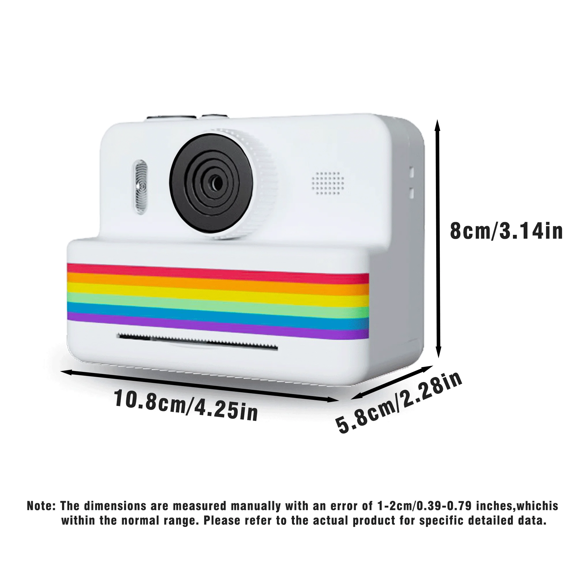 2.8 Inch Instant Print Camera, Digital Video Camera With 3 Rolls of Thermal Printing Paper, 0 Ink Printing Toy Camera for Kids