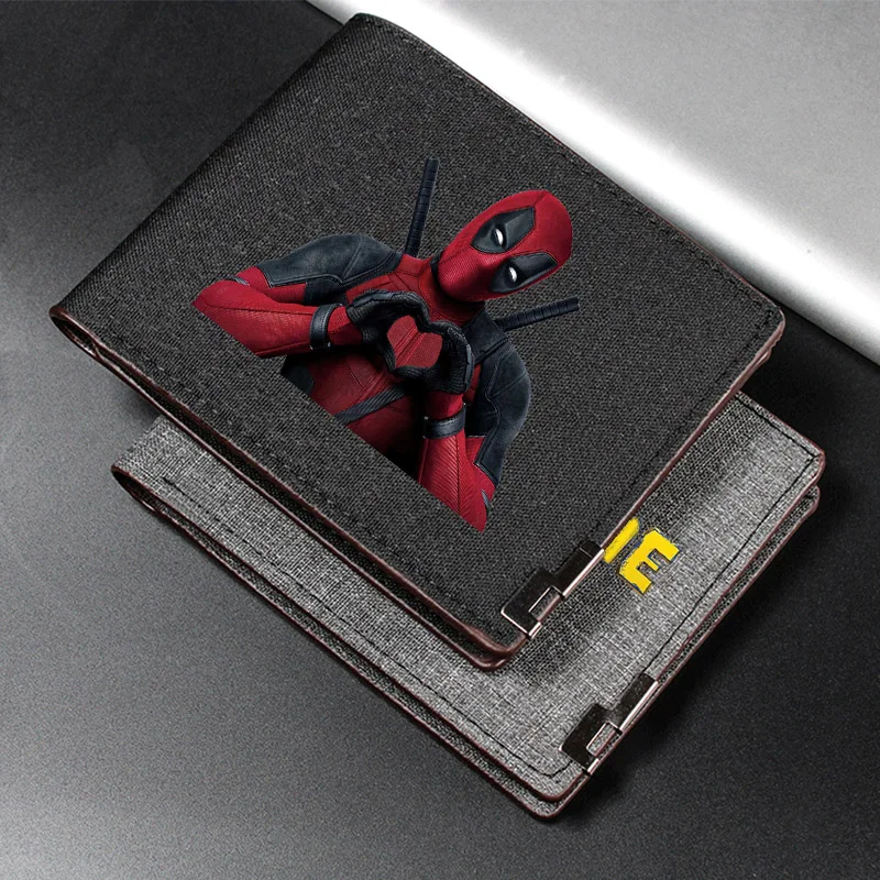 Deadpool & Wolverine Wallet for men  ID Card Holder Wallets Travel Foldable Storage Credit Coin Purse printing money clip