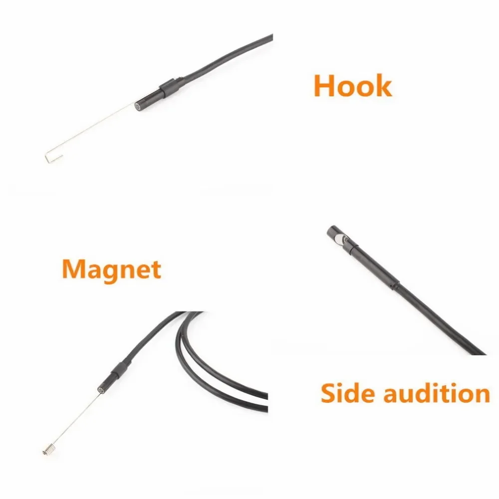 1m 1.5m 2m Endoscope Camera HD USB Endoscope with 6 LED  Soft Cable Waterproof Inspection Borescope for Android PC