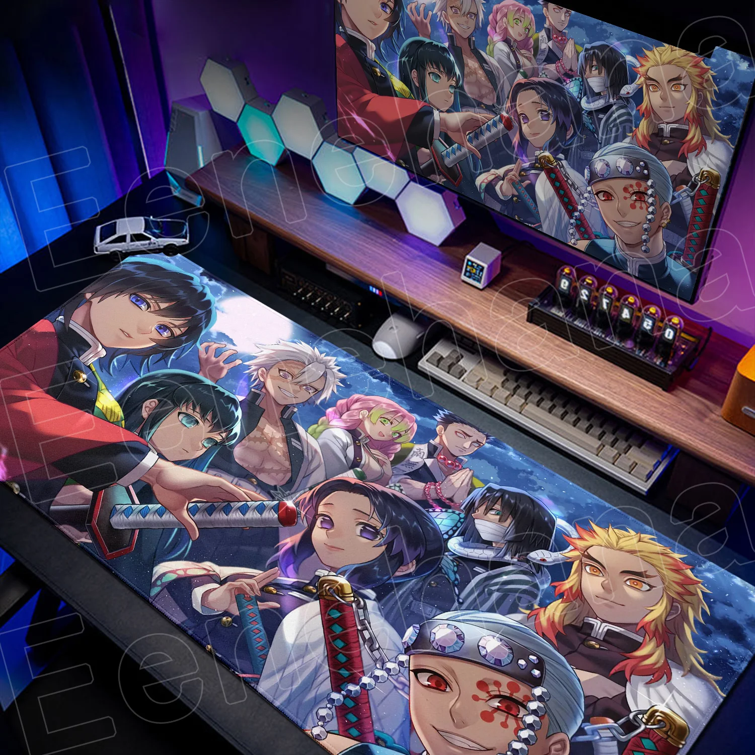 일본 애니메이션 마우스 패드 게임용 노트북 사무실 테이블 매트 XXL 컴퓨터 책상 보호대 카펫 악마 슬레이어 논슬립 스피드 플레이매트