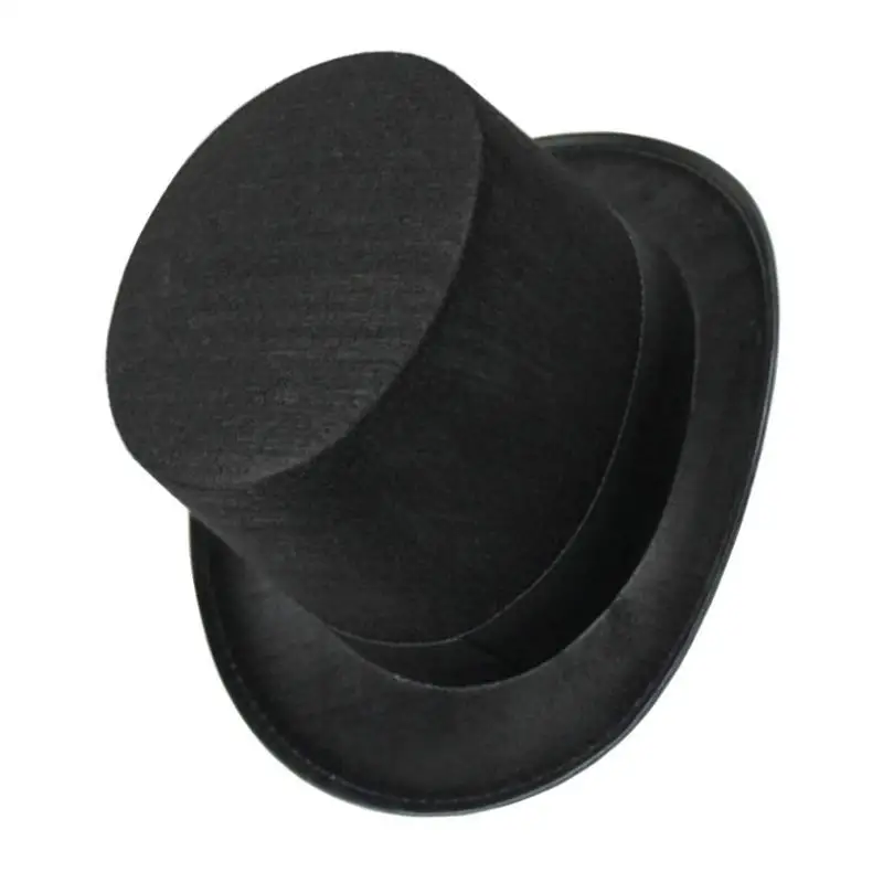 P9FE Roll Trim Zylinder Erwachsene Bühnenauftritte Dress Up Flat Top Fedoras – Detail 2