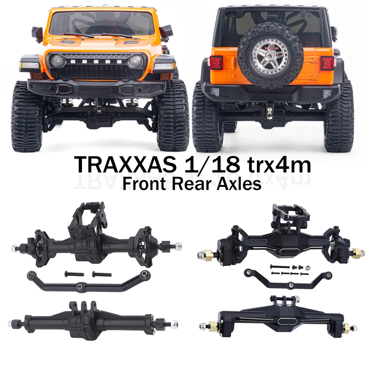 1/18 Plastikowe przednie tylne osie do TRAXXAS 1/18 trx4m RC Car Part RC Car Akcesoria 1/18 trx4m Przednie osie RC Upgrade Part