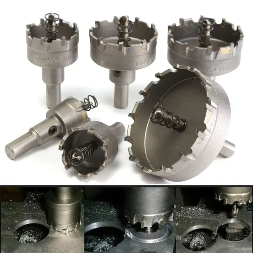 

6-Piece Set 22-65mm Tungsten Carbide Hole Saw - Stainless Steel/Metal Hole Opener, Expandable Drill Bit.