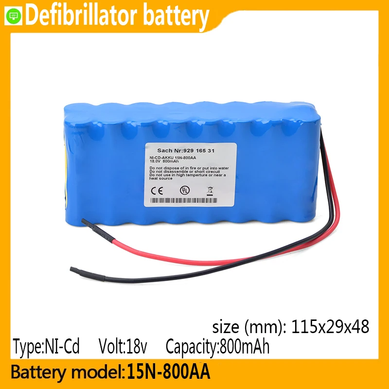 

15N-800AA capacity 800mAh 18v NI-Cd battery, suitable for Responder 1000,Responder 1100, Defibrillator