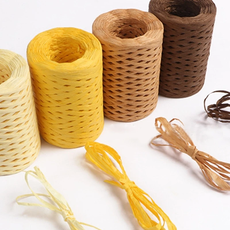 150m/492feet Christmas Raffia Ribbon For Crafts Gift Wrap Raffia Yarn For Crocheting Hats Raffia Yarn For Crocheting Bag