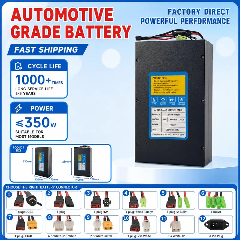 48V 12Ah Lithium Ion Battery Module for Electric Vehicle High Capacity Rechargeable Li-ion Battery Pack