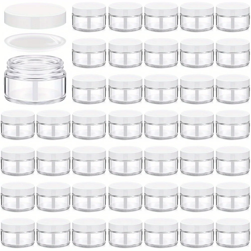

30pcs 1oz Glass Jars with Lids - Bulk Salve/Candle/Cosmetic Containers, Travel-Size with Liners (Clear w/ Black/White Lids)