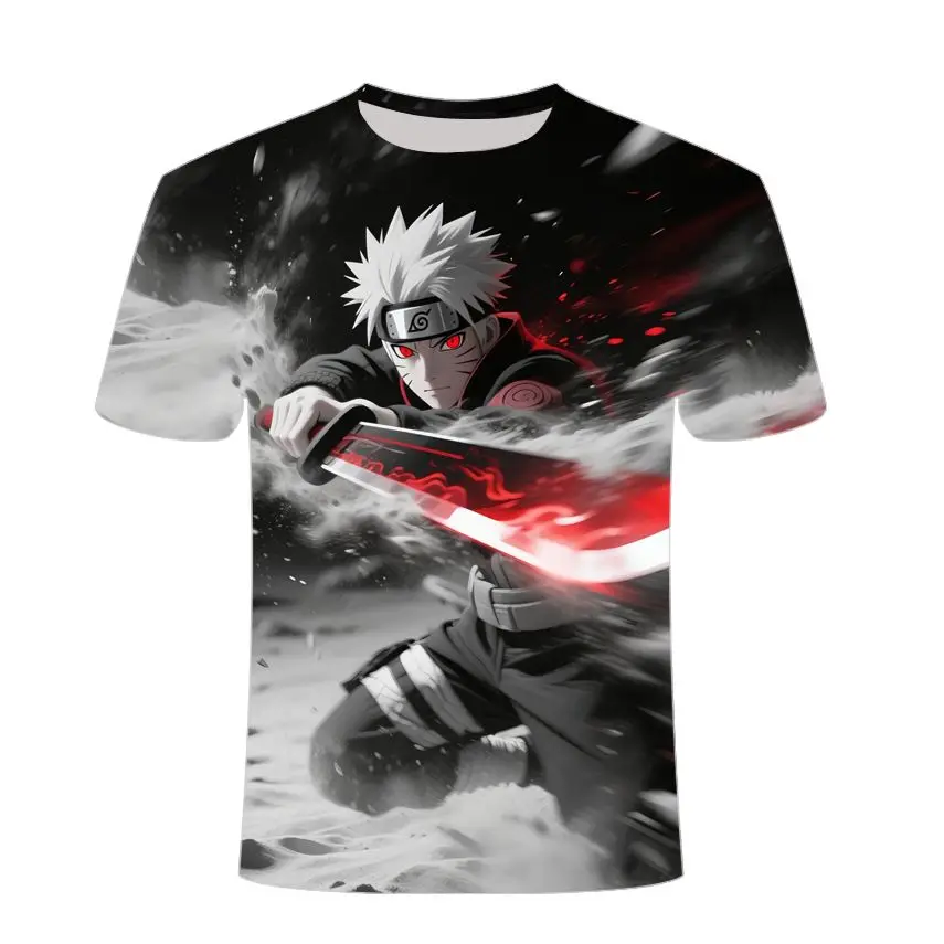 

2026 Summer 3d Printed Short Sleeve Shadow Series Fashion Trend Handsome Young Men and Women with The Same Short Sleeve