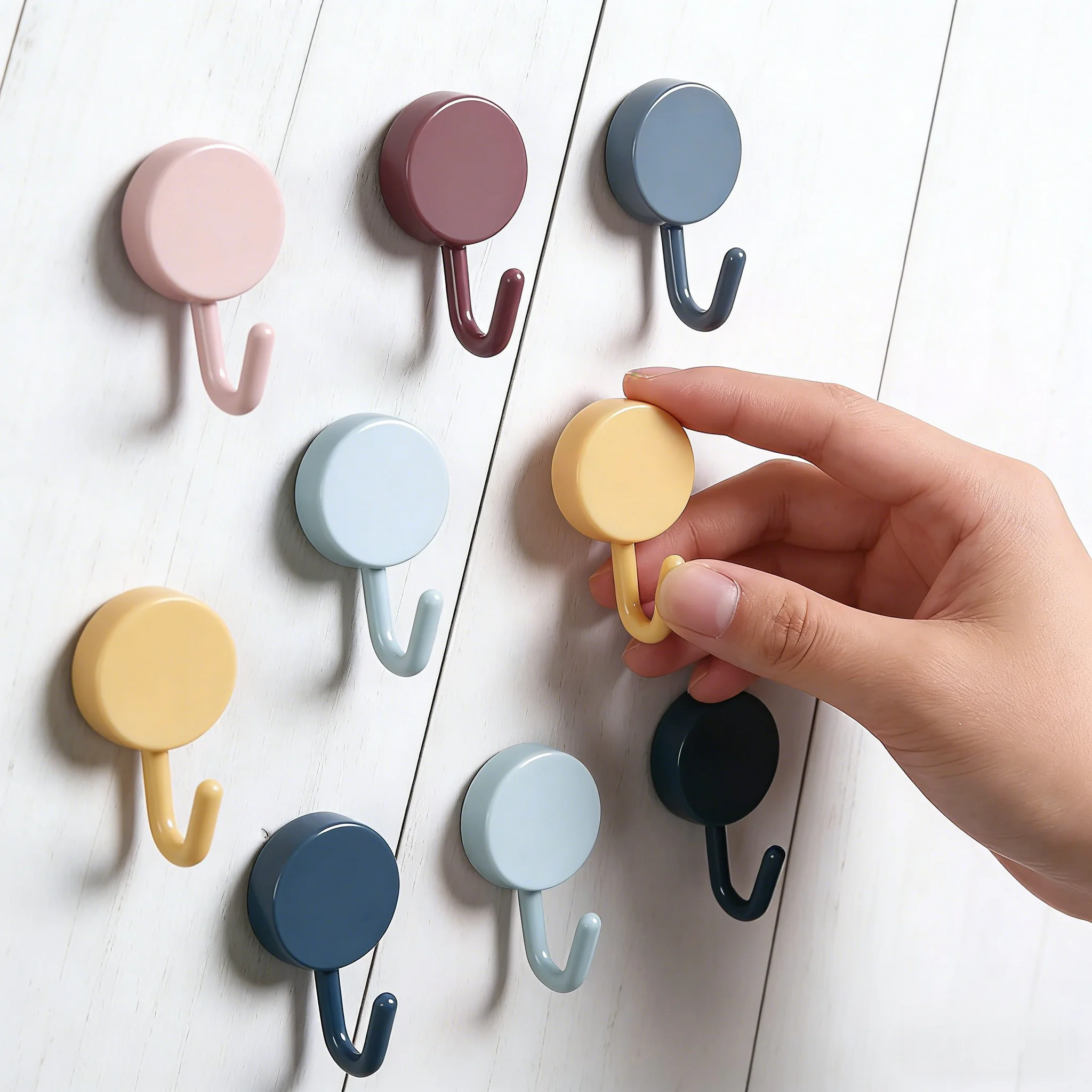 10-Pack Mini Adhesive Hooks - Compact Size, Easy to Use, Large Quantity for Home & Kitchen Organization