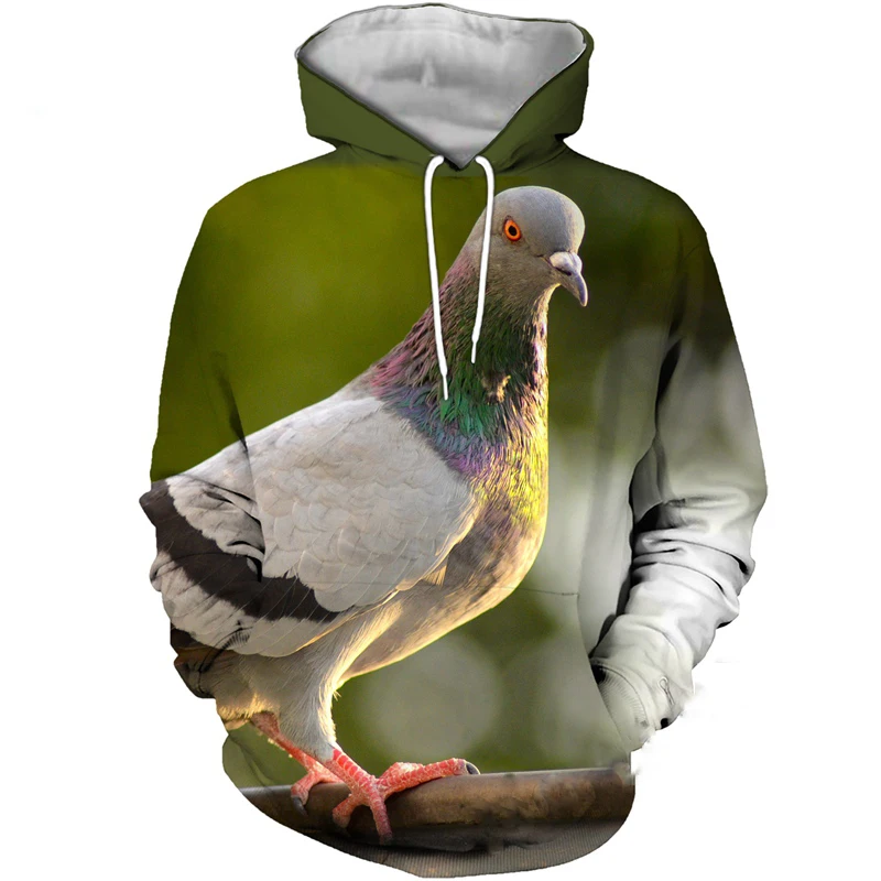 Pigeon Hoodie Men\'s Women\'s 3D Bird Print Streetwear Parrot Animal Hip Hop Sports Hoodie Fashion Alternative Pullover