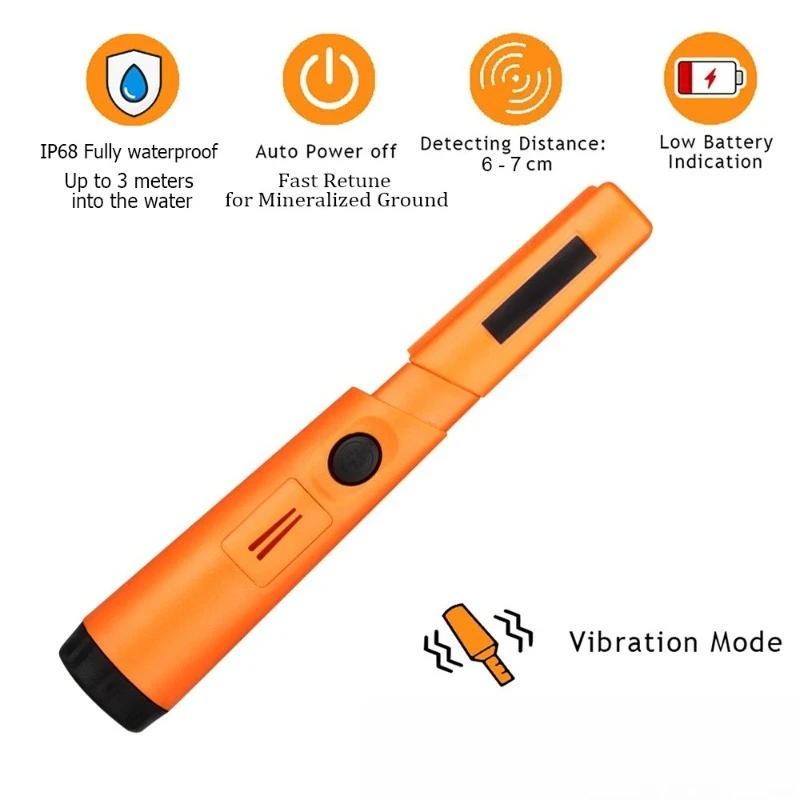 TC‑110 Waterproof Metal Pinpointer High Sensitivity Handheld Underwater Detector Outdoor Treasure Hunting Tool