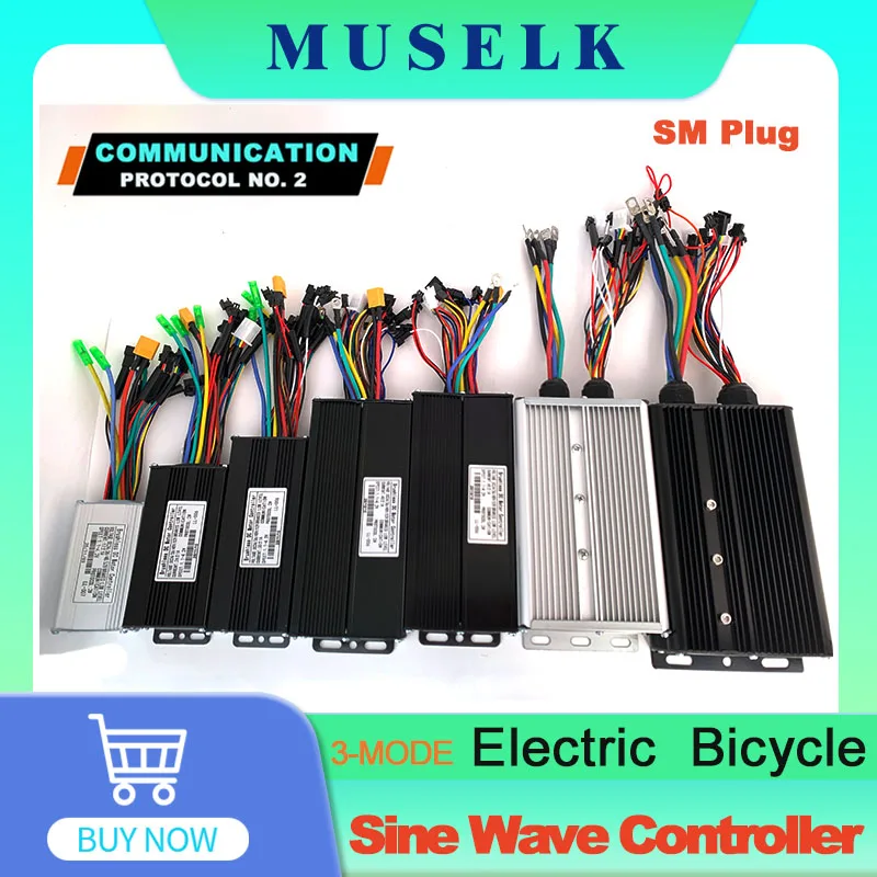 

Ebike With Learning Function 17A26A30A35A 40A 45A 60A 80A Sine Wave 36V-72V Controller Three Mode Controller of Electric Bicycle