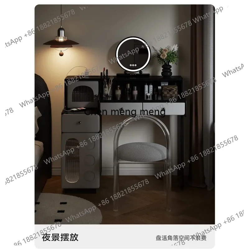 

Master bedroom dresser storage cabinet integrated multi-functional solid wood makeup table 2025 new model