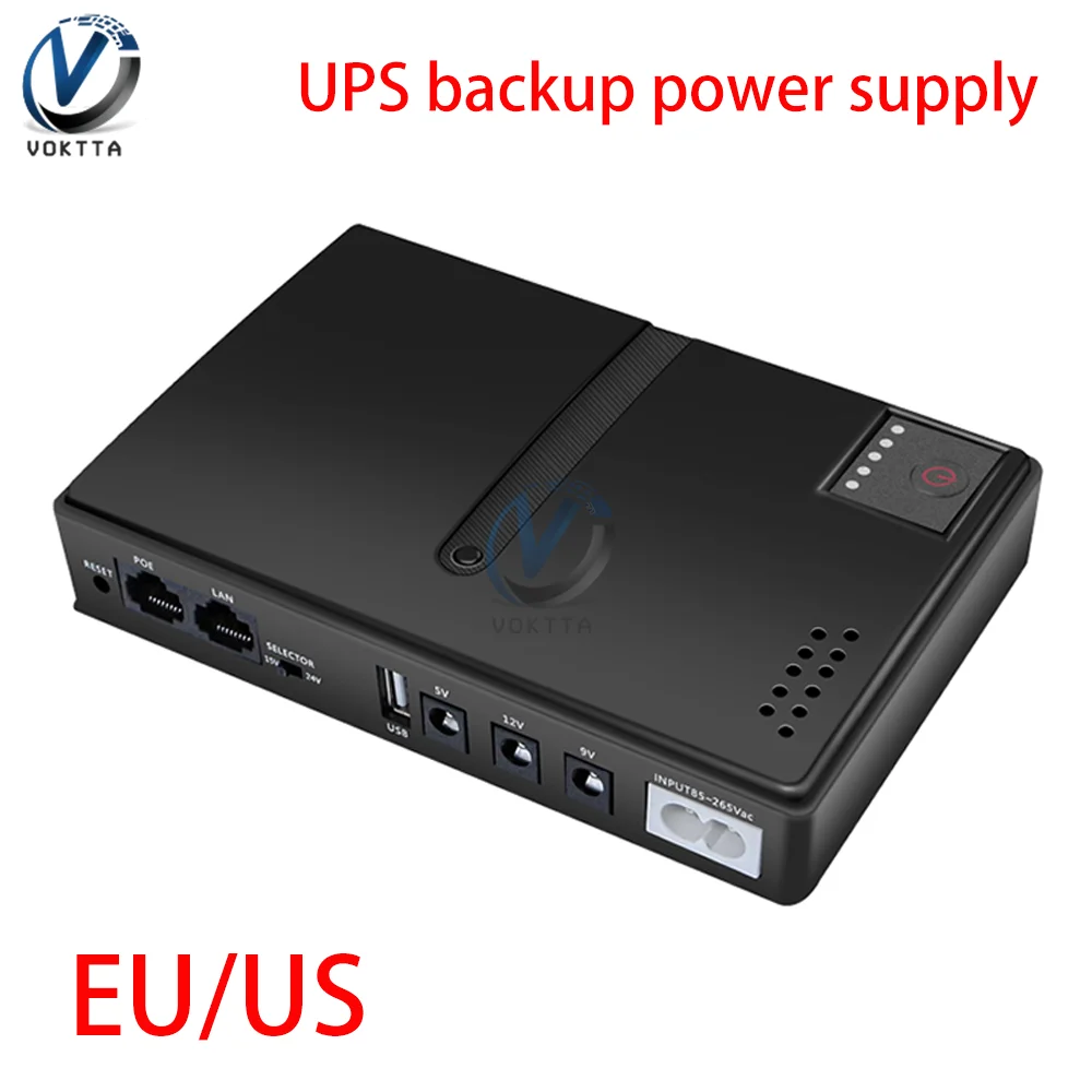 

DC 18W 1018L UPS Backup Power Adapter 5V 9V 12V 15V 24V Large Capacity Portable Uninterruptible Power Supply for WiFi Router