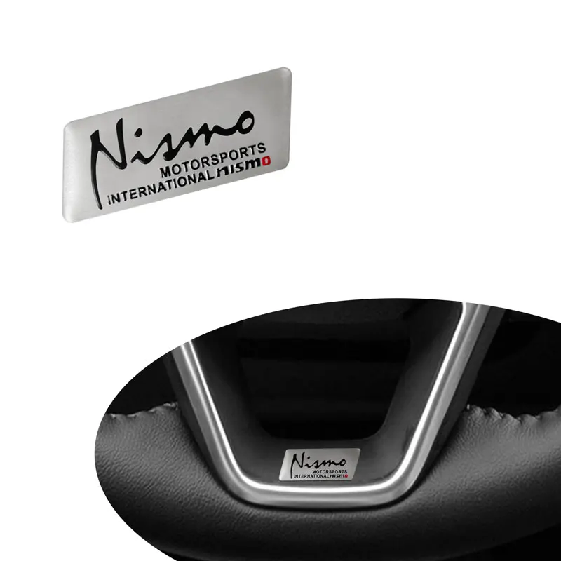 For Nissan Nismo Motorsports International Emblem Car Styling Wheel Center Console 3D Aluminum Sticker Auto Interior Decoration