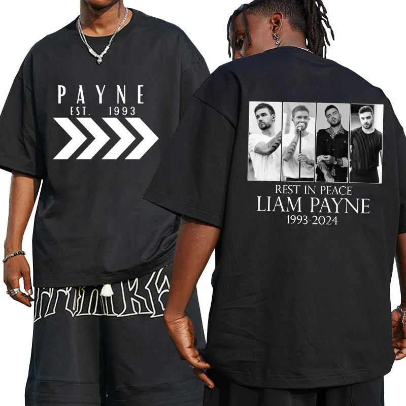 

Liam Payne Tribute Graphic T Shirt Men's Women's Hip Hop Oversized T-shirt High Quality Vintage 100% Cotton Tees Short Sleeve