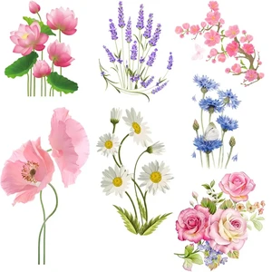 Schöne Blütenhitzekleber in Kleidung, DIY war Eisen, Übertragung in Kleidung, Farbbeutel, Patch Appliked Hut 6 Hauptverkaufsübertragung in Kleidung - №3