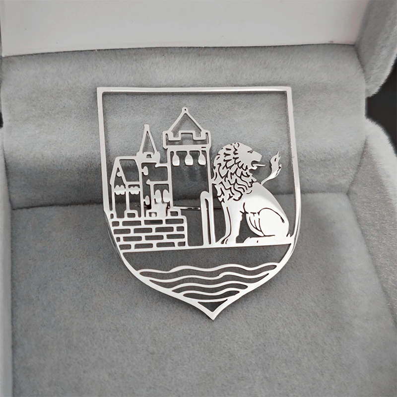 مخصص الفولاذ المقاوم للصدأ شعار بروش مخصص Compay الموظف بروش نادي شعار متجر شعار المضادة للحساسية شارة معدنية هدية الكريسماس #4