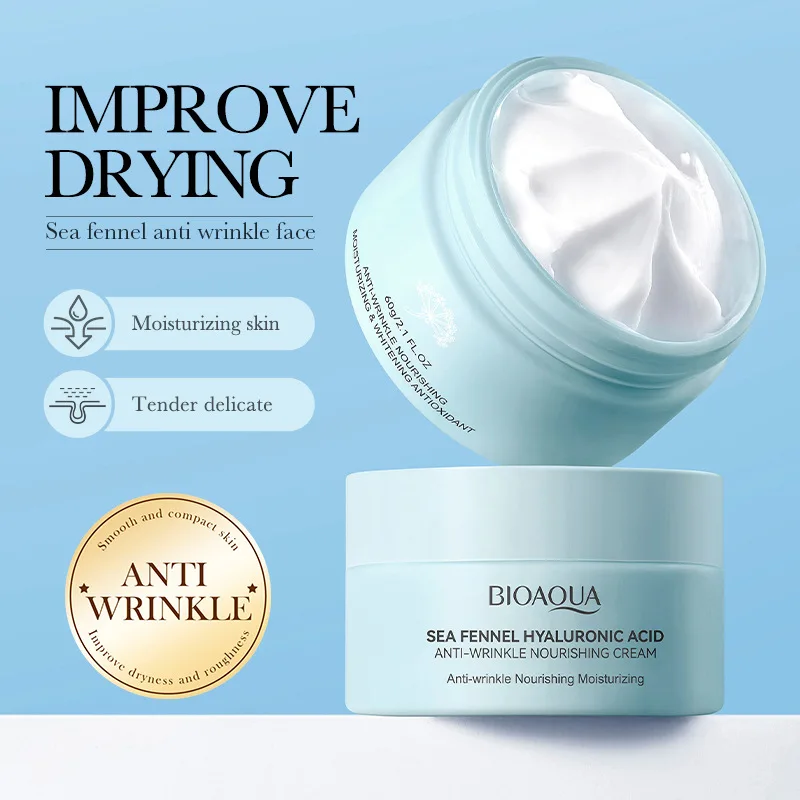 BIOAOUA Sea Fennel Hyaluronic Acid Anti-wrinkle Nourishing Facial Cream Hydrating Moisturizing Improving Reduce Fine Lines Cream