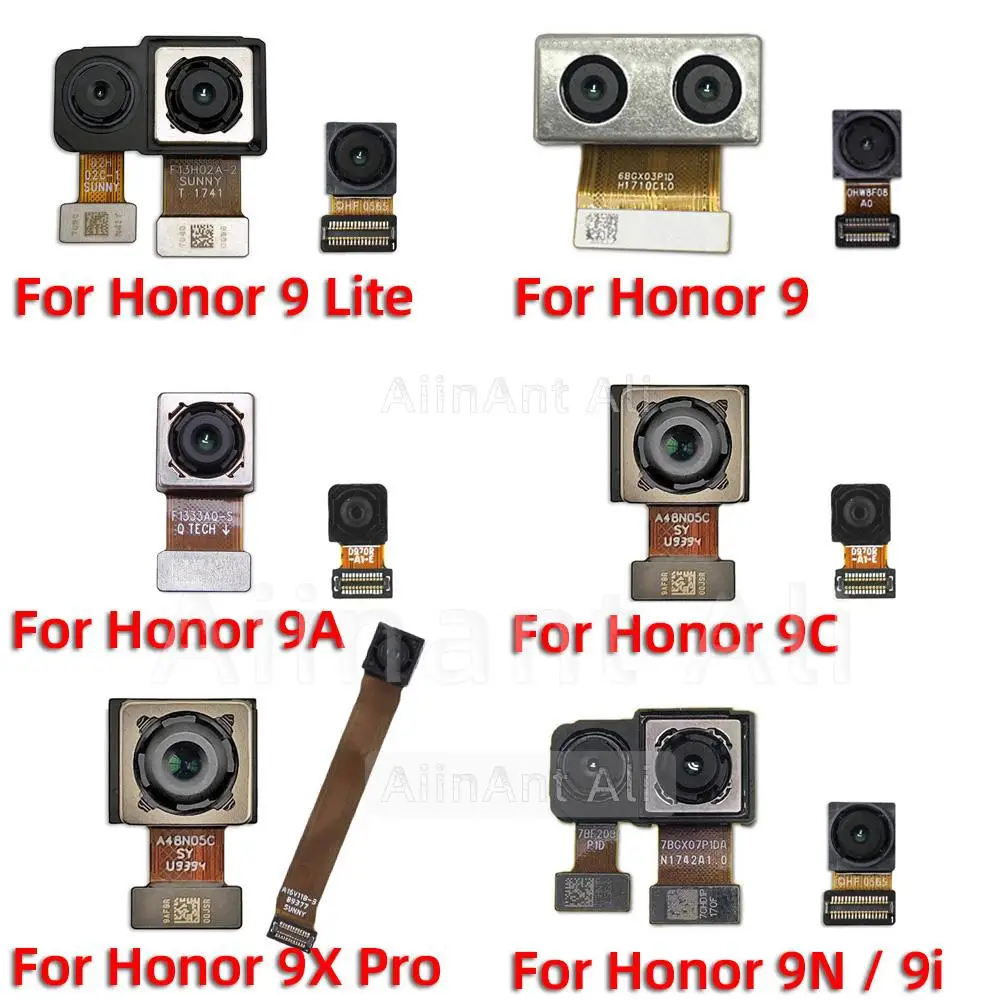 AiinAnt Front Camera For Huawei Honor 9 9A 9C 9N 9i 9x Lite Pro Rear Main Back Camera Module Flex Cable Phone Spare Parts