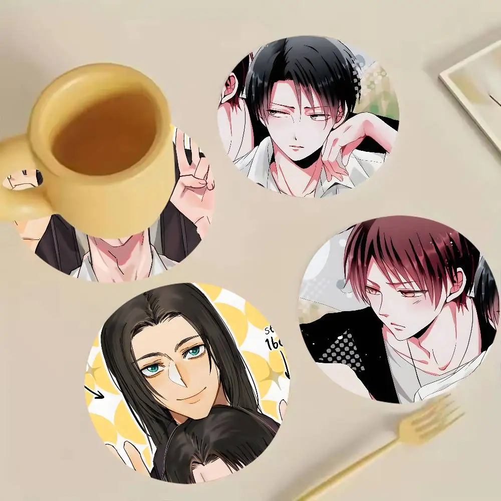 Ereri A-Attack on Titan Wooden Cup Mat Cappuccino Vodka Juice Water Coaster for Flower Shop
