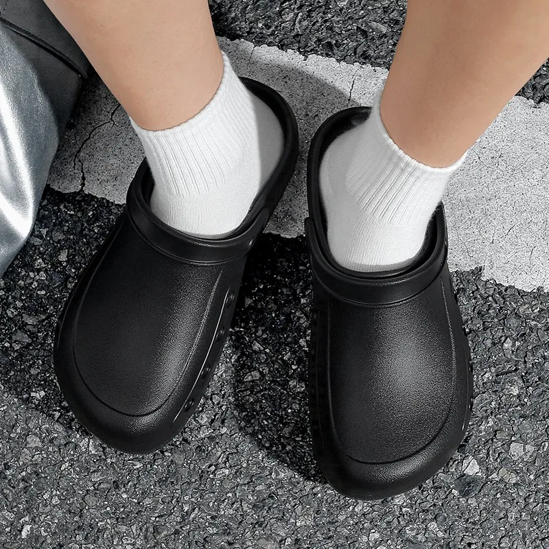 Men's Chef Kitchen Shoes for Men EVA Injection Anti-slip Slippers Outsole Comfortable Garden Clogs Waterproof Sandals Size 39-50 image 5