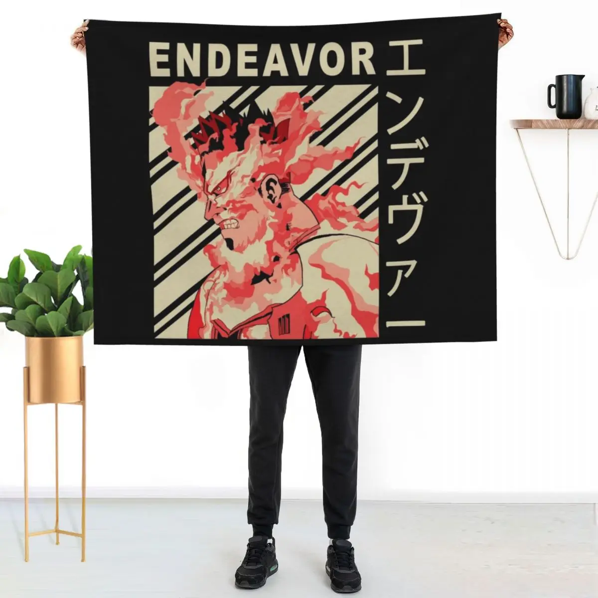 Enji Todoroki Vintage Art Throw Blanket Beautifuls Summer Beddings for sofa Plush sofa bed Personalized Gift Blankets