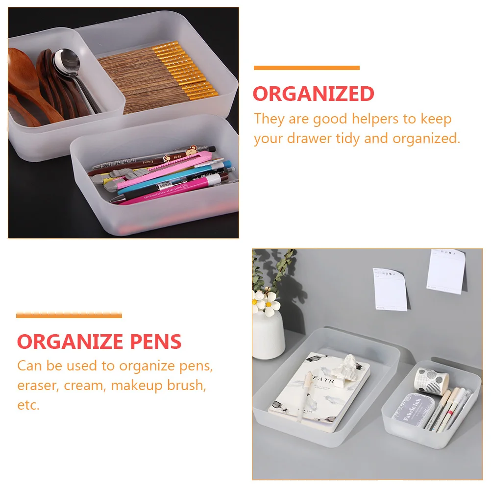 

6Pcs Drawer Organizer Boxes Multipurpose Storage Cases Durable PP Material Home Office Desktop Sorting Holders for Stationery