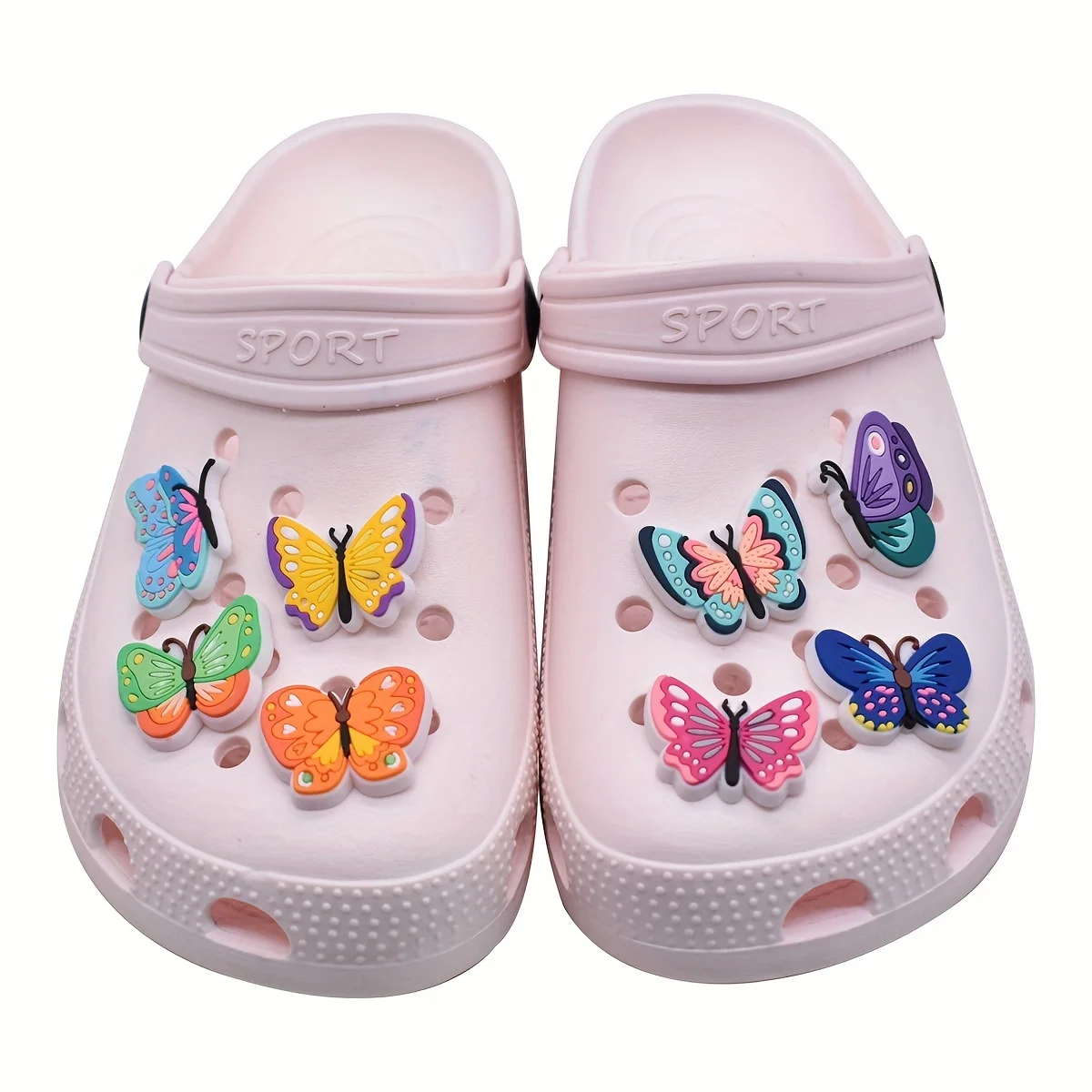 Lot of Butterfly Shoe Charms for Clogs Bubble Slides Sandals PVC Shoe Decorations Accessories