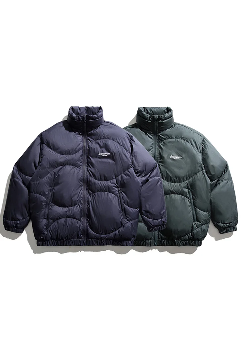 Chaquetas de plumón impermeables a prueba de viento para hombre, parka gruesa, cálida, versátil, de gran tamaño, cuello alto, Otoño e Invierno