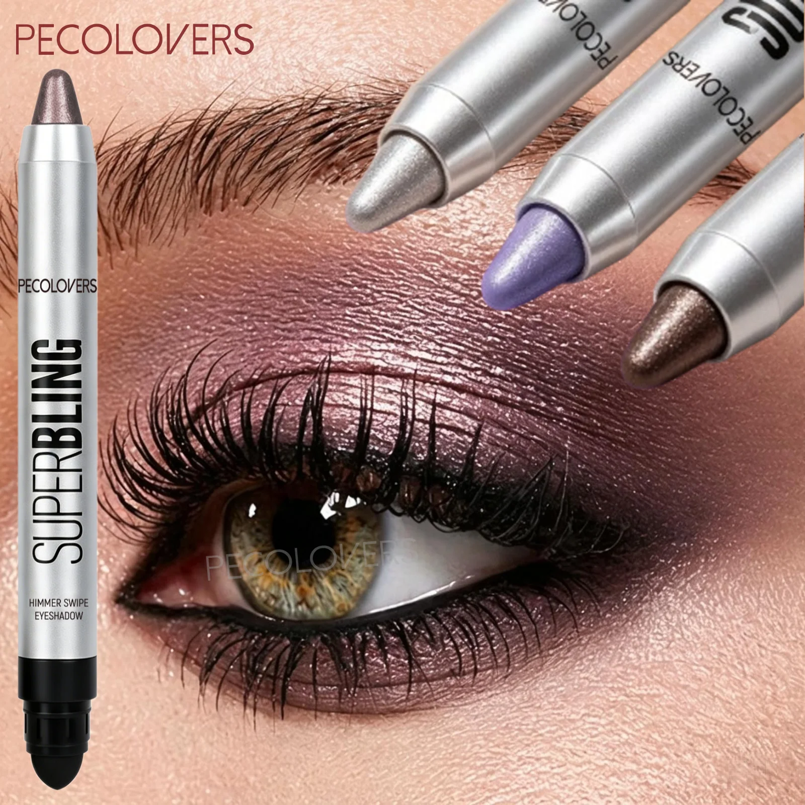 1PC Waterproof Pearlescent Eyeshadow Pen - Long-lasting Shimmery Shades, High-gloss Silkworm Highlighter Pen, Creamy Texture